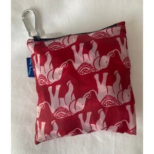 Red nylon blu bag shopping bag